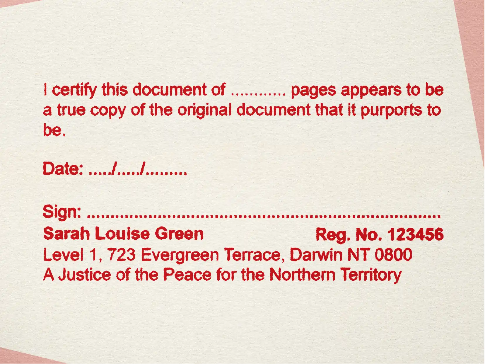 Custom online JP stamps NT Certify mutiple page documents