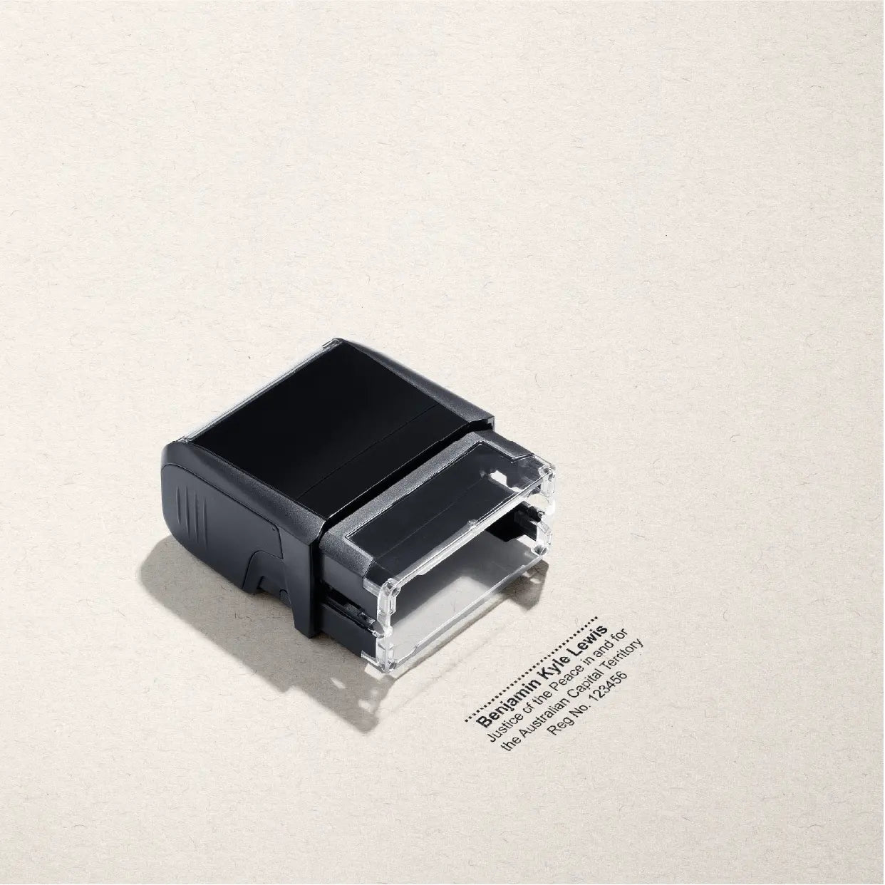 ACT JP rubber stamps Canberra Black ink