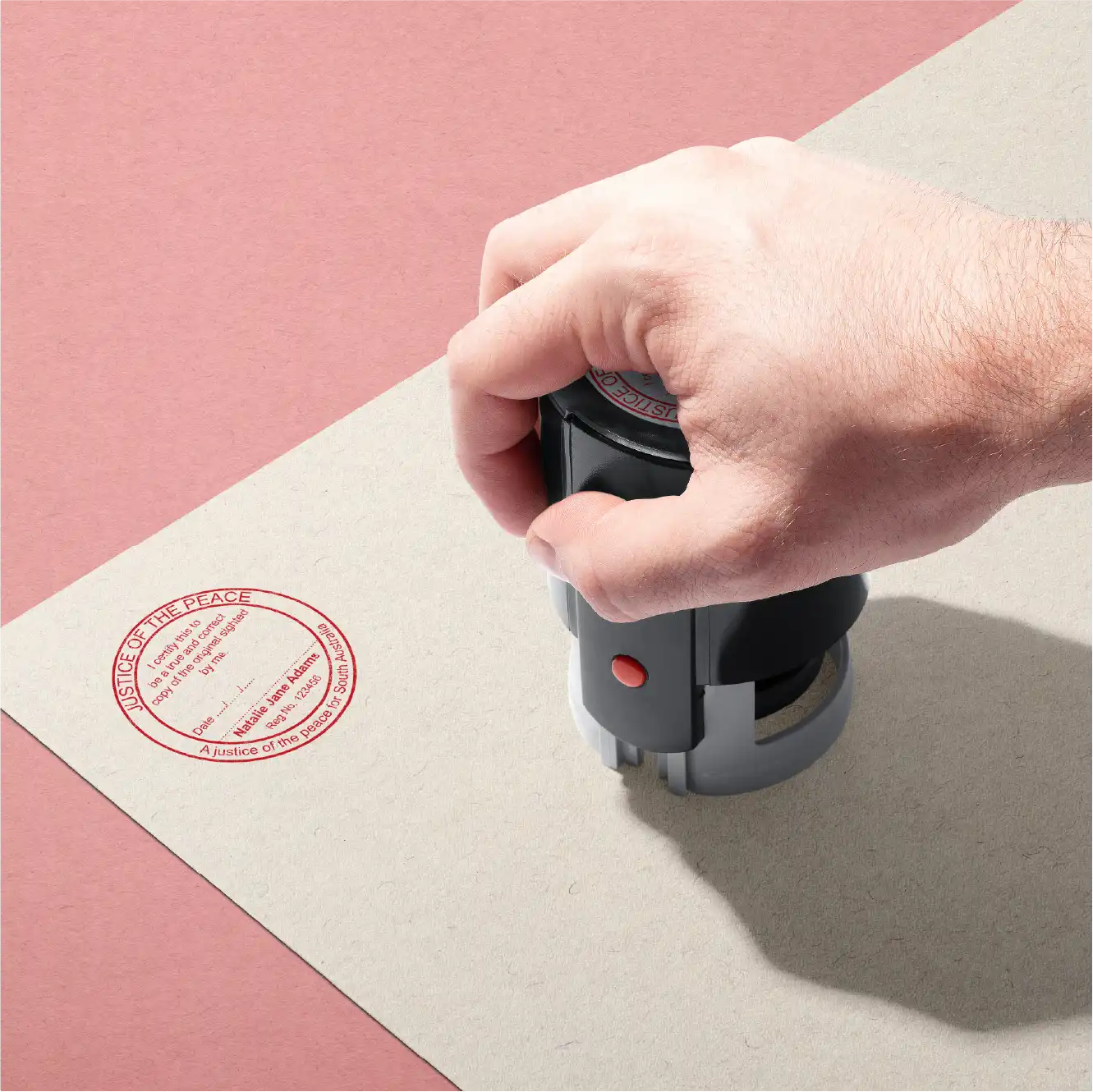 Hand stamping Personalised Round True copy Legal stamp