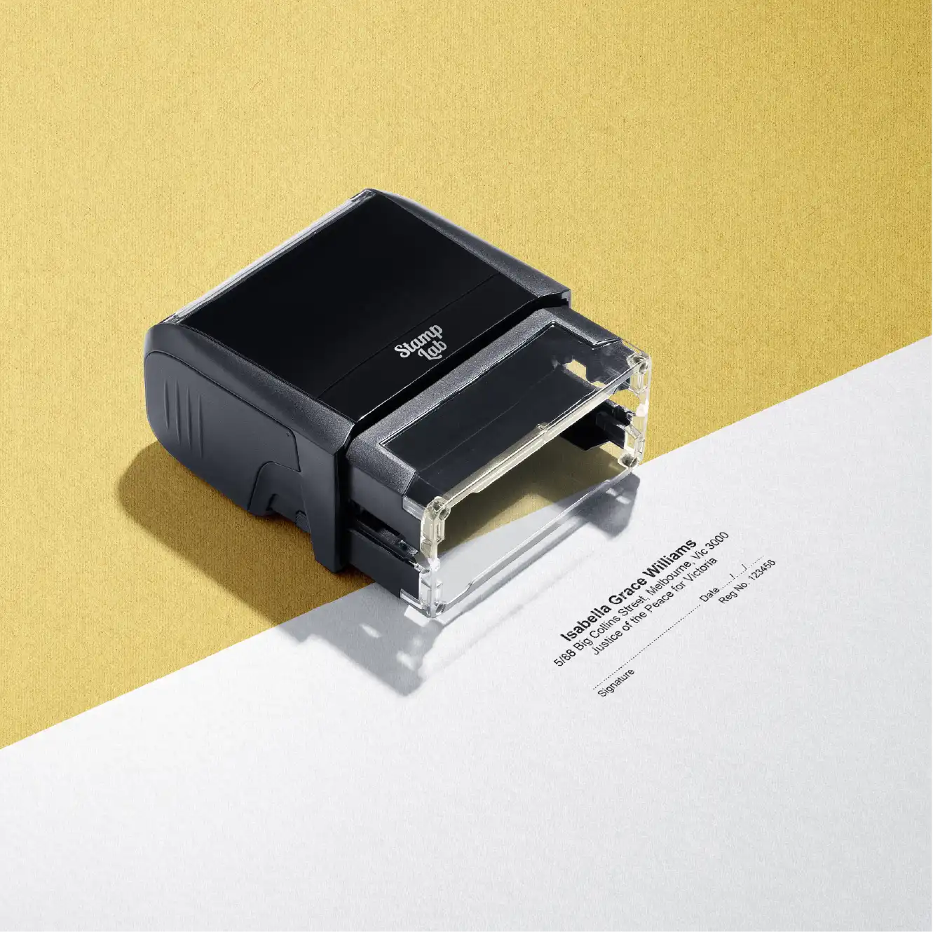 Customised Victorian JP Name stamp with signature