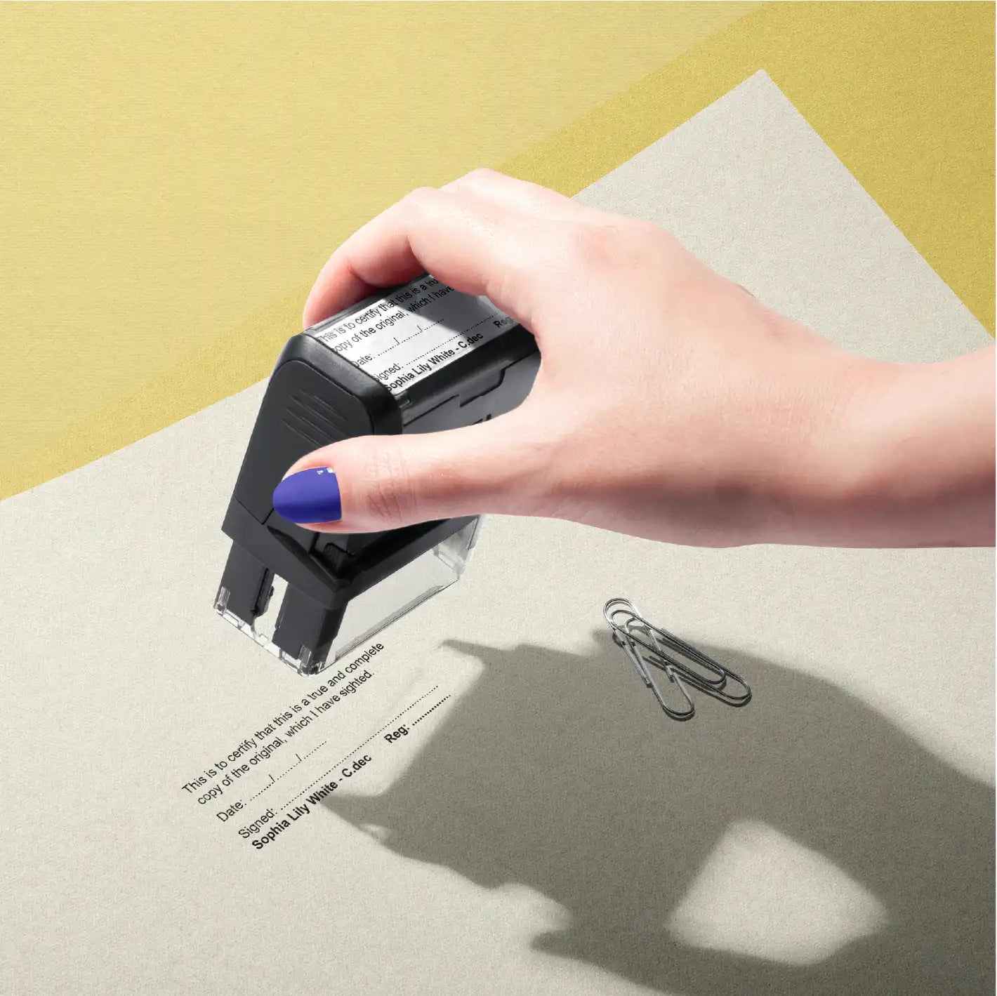 personalised qld cdec stamps black ink