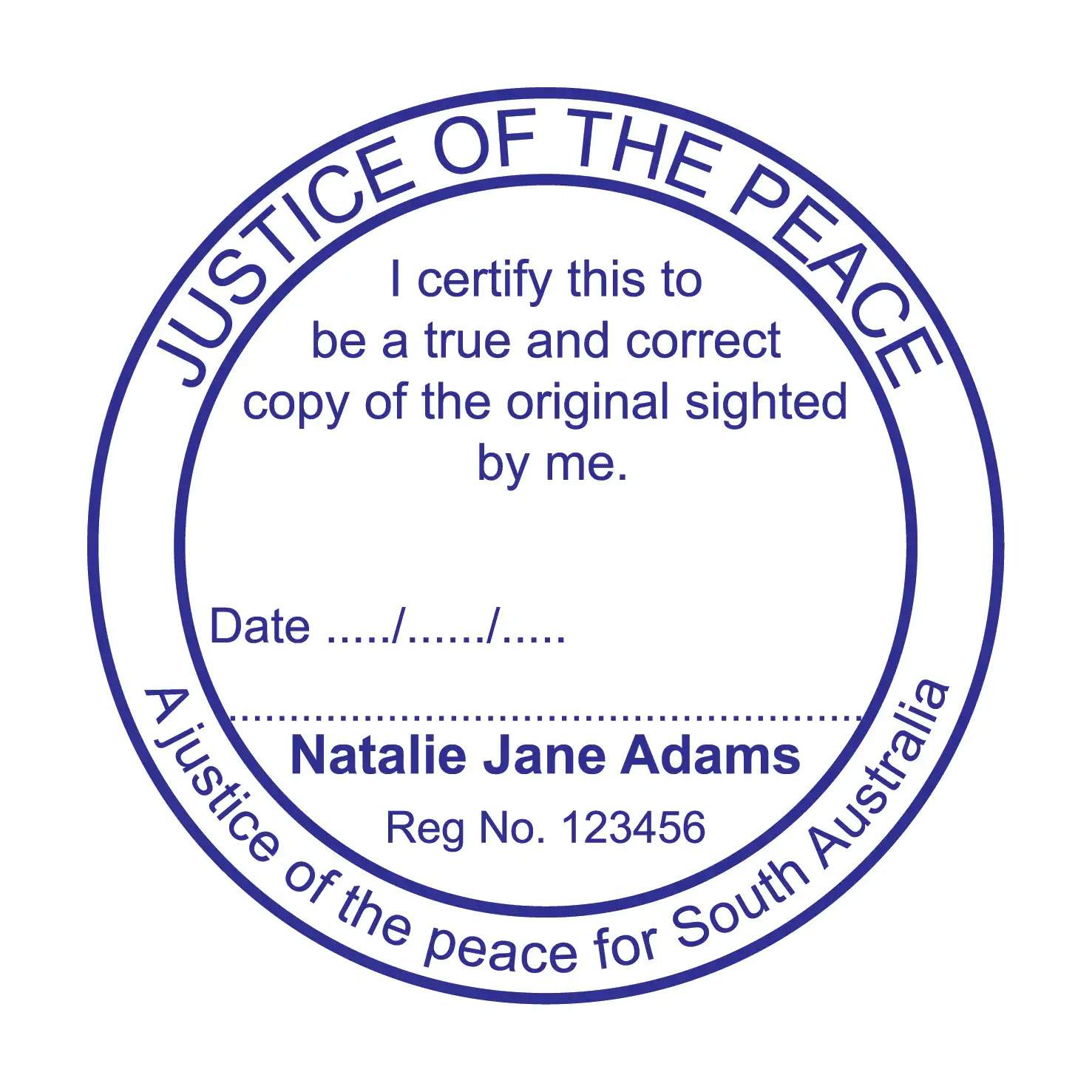 South Australia True Copy round Stamp