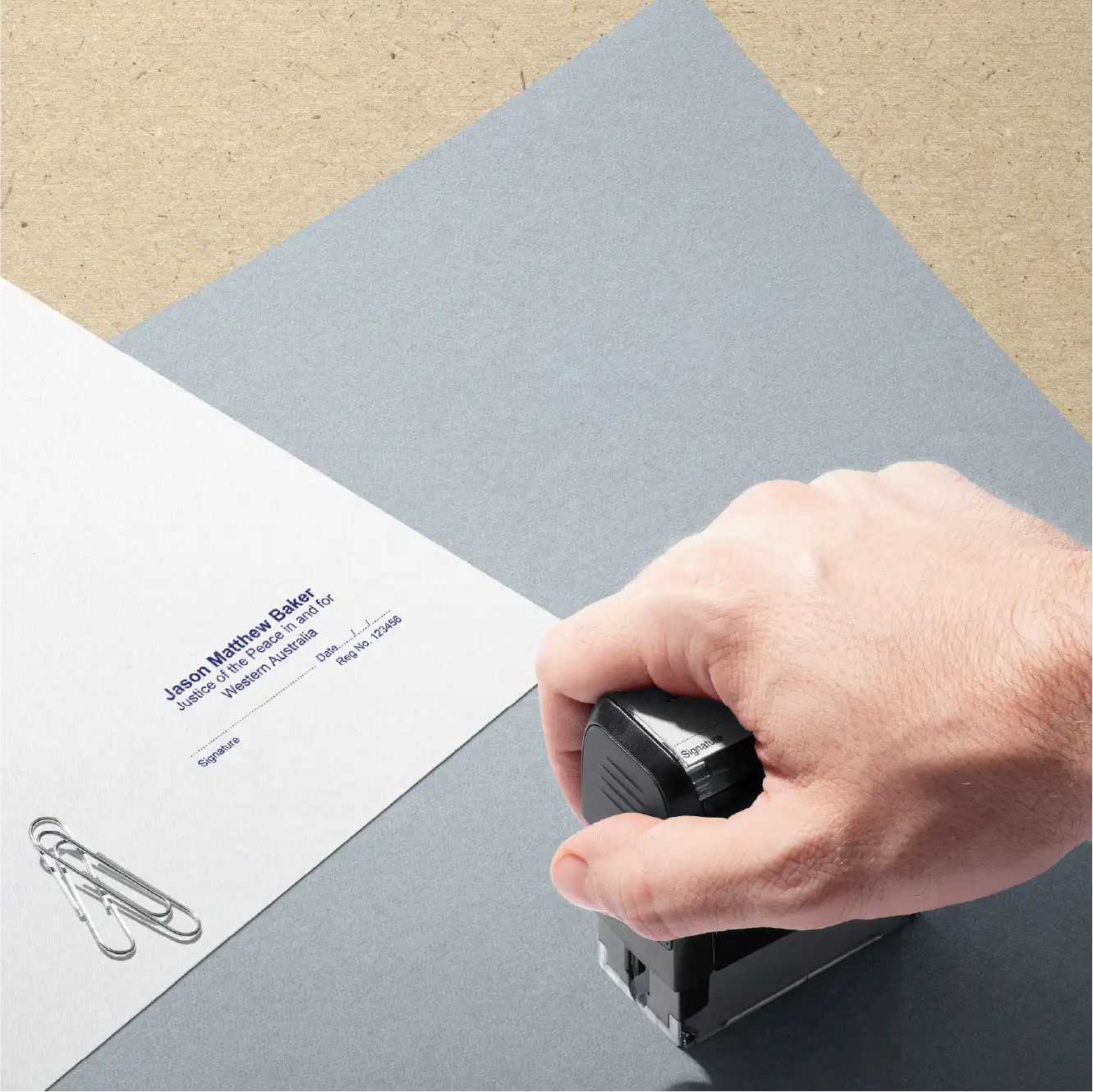 Justice of The Peace Name Stamp with signature