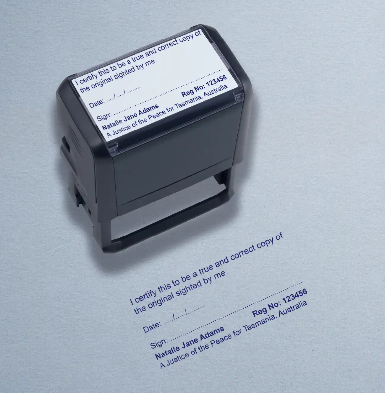 Justice of the peace template stamp design, order online customise with your details