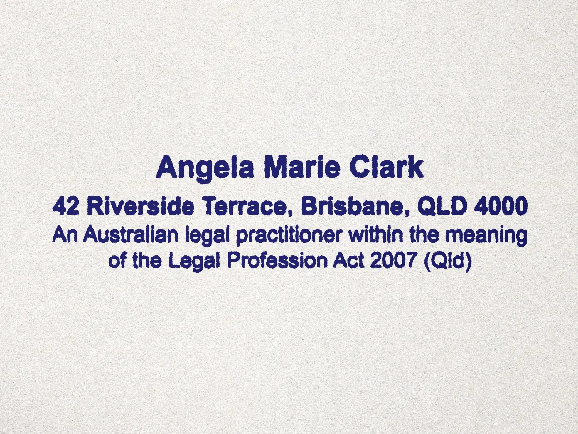 Blue custom solicitor stamp