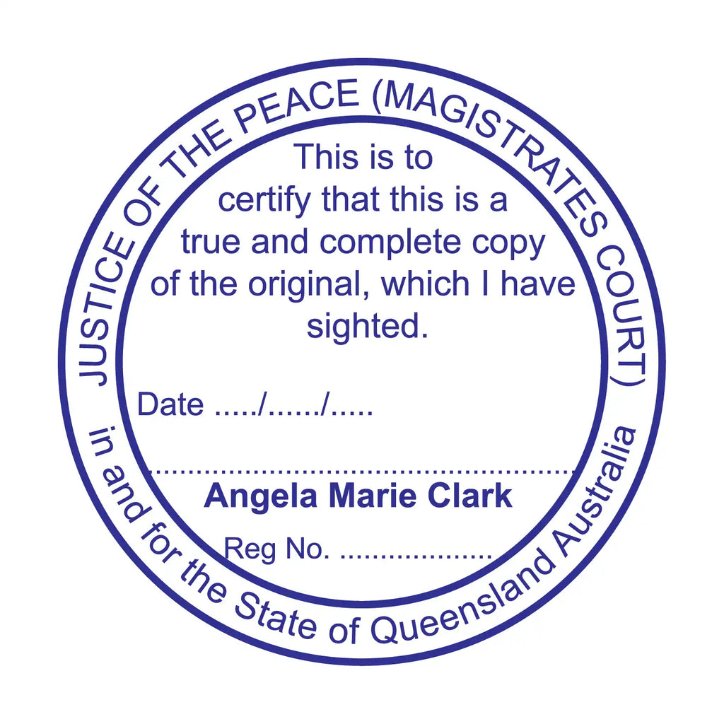 Custom QLD justice of the peace magistrates court stamps