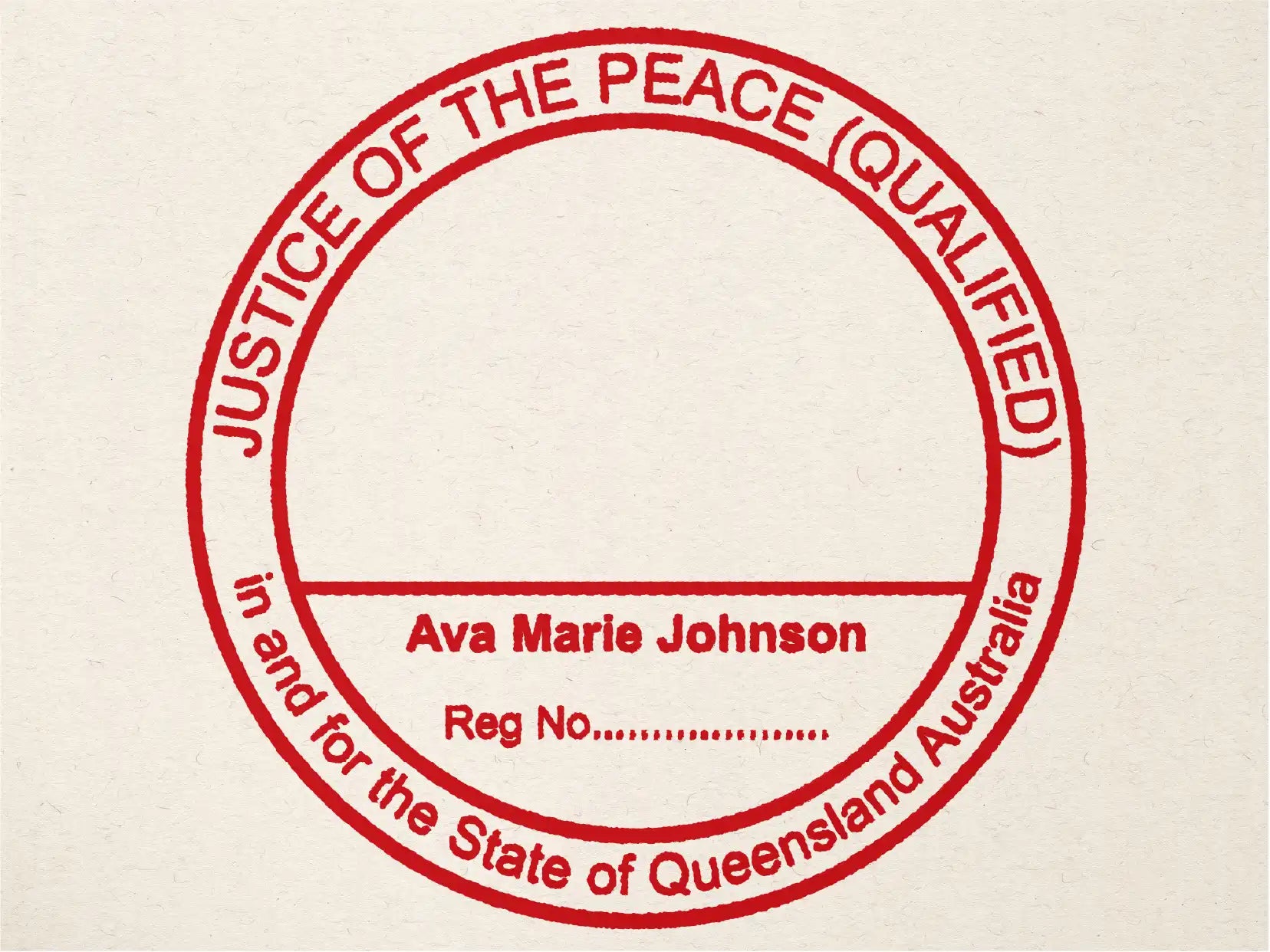Queensland justice of the peace (qualified) self inking stamps name red ink