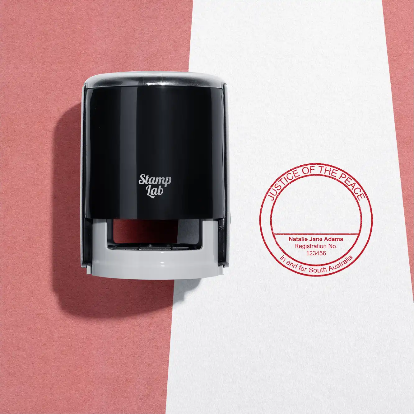 SA Justice Of The Peace Stamp Round red ink