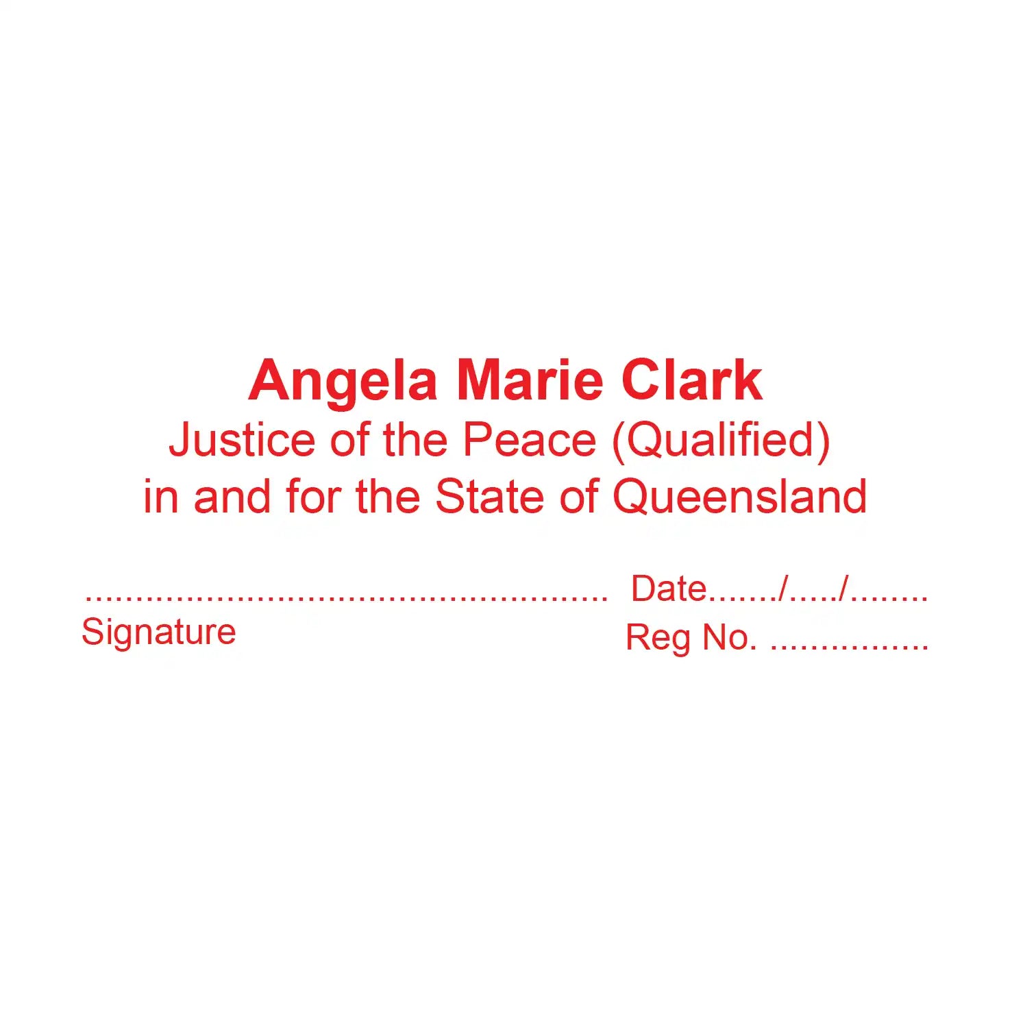 custom stamps for Justice of the Peace (Qualified) in and for the State of Queensland