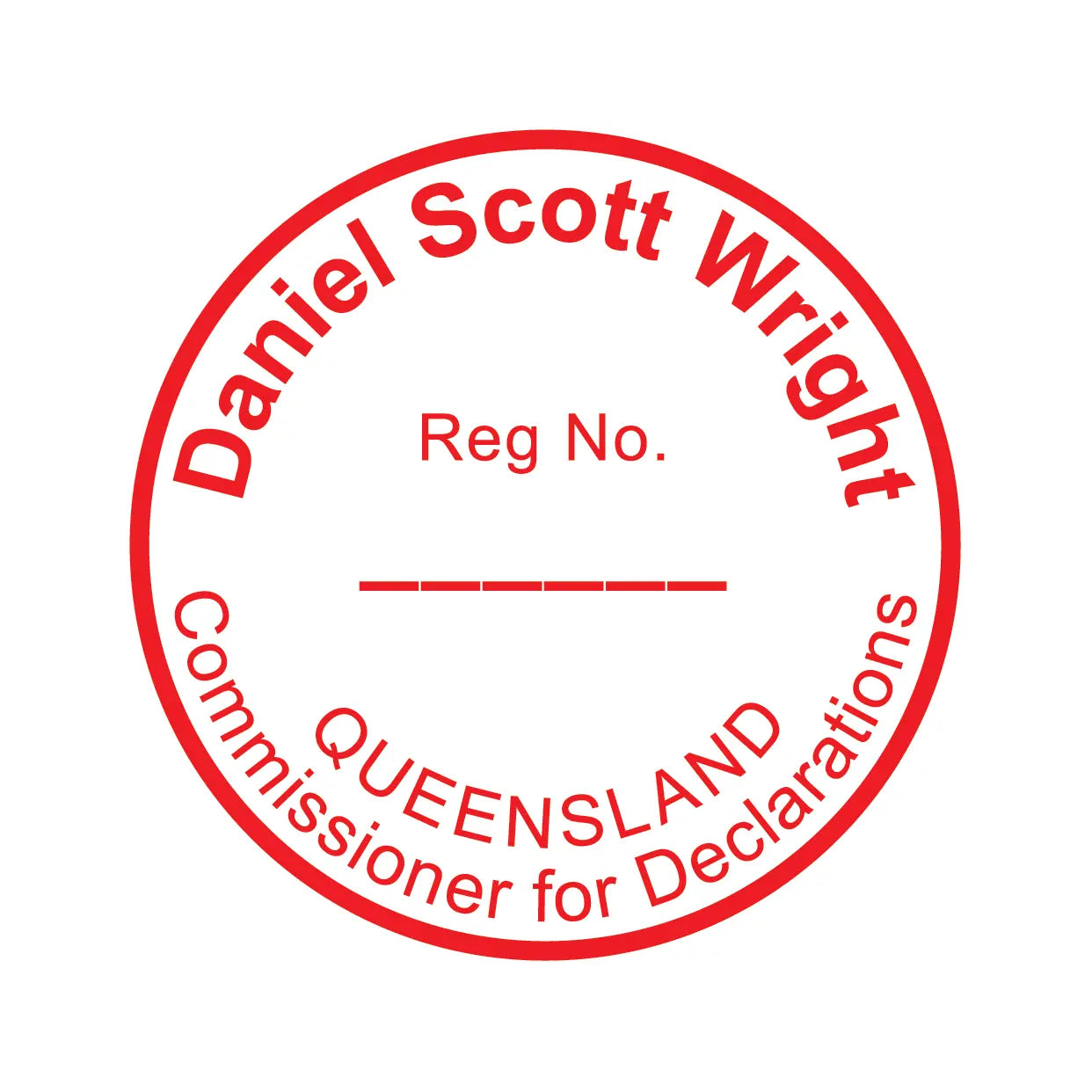 Red Commissioners for Declarations Witnessing STamp