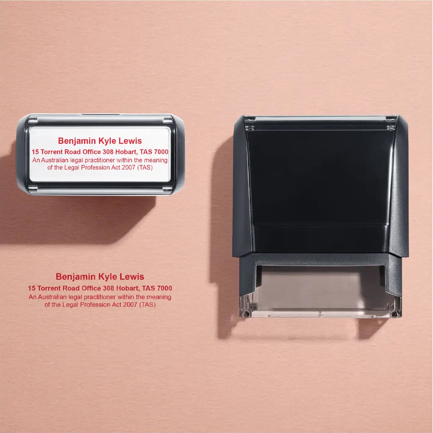 self inking red legal practitioner rubber stamps