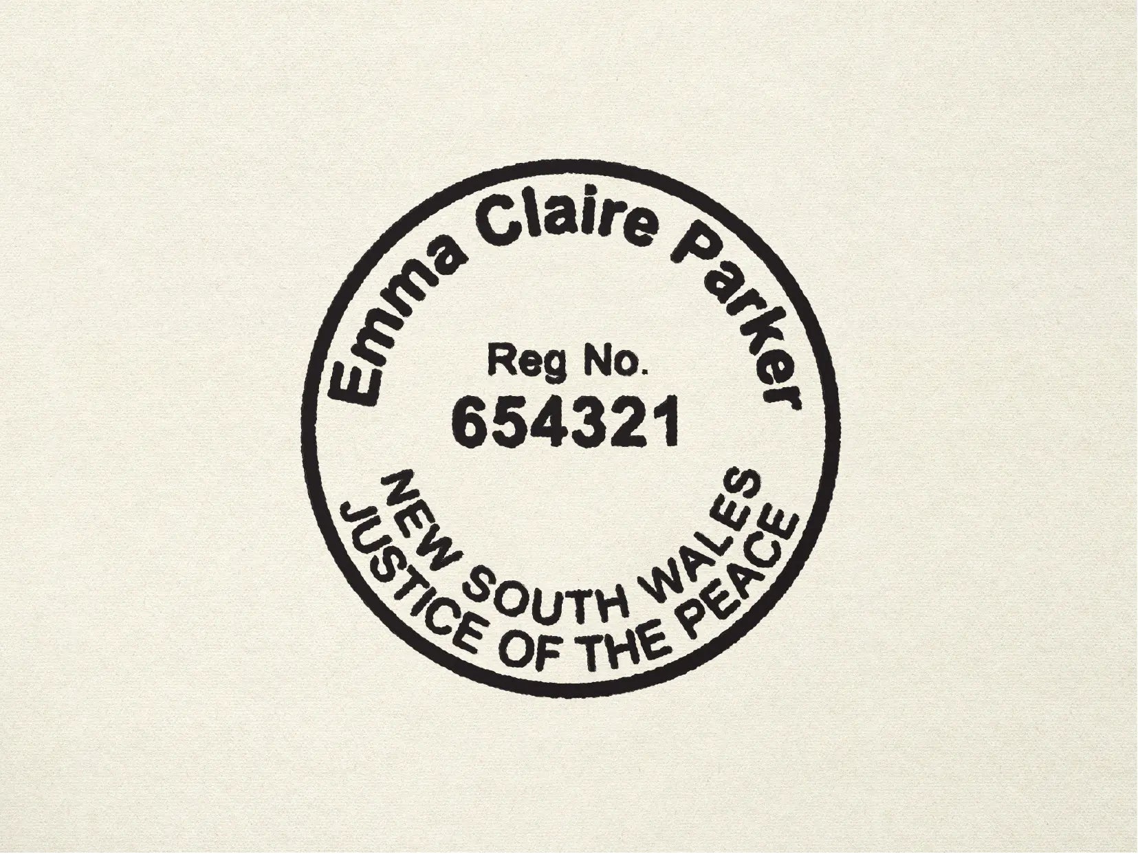 Round NSW JP rubber stamps australia