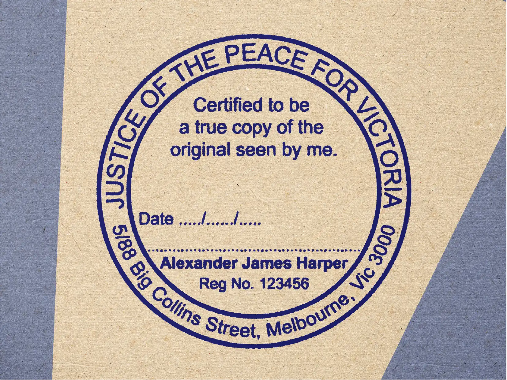 order online Custom Justice of the peace stamps Victoria