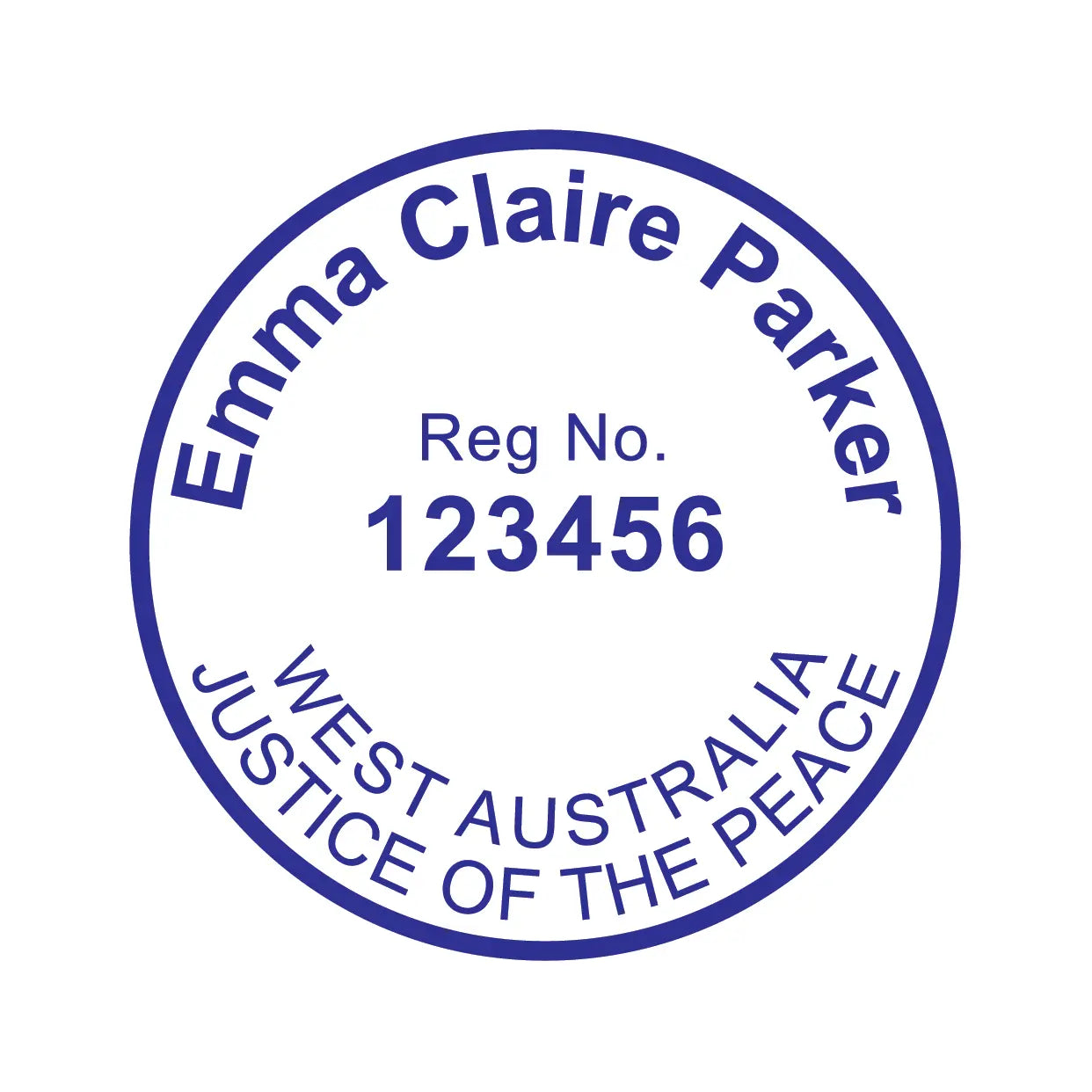 WA JP Stamp Template design Blue ink