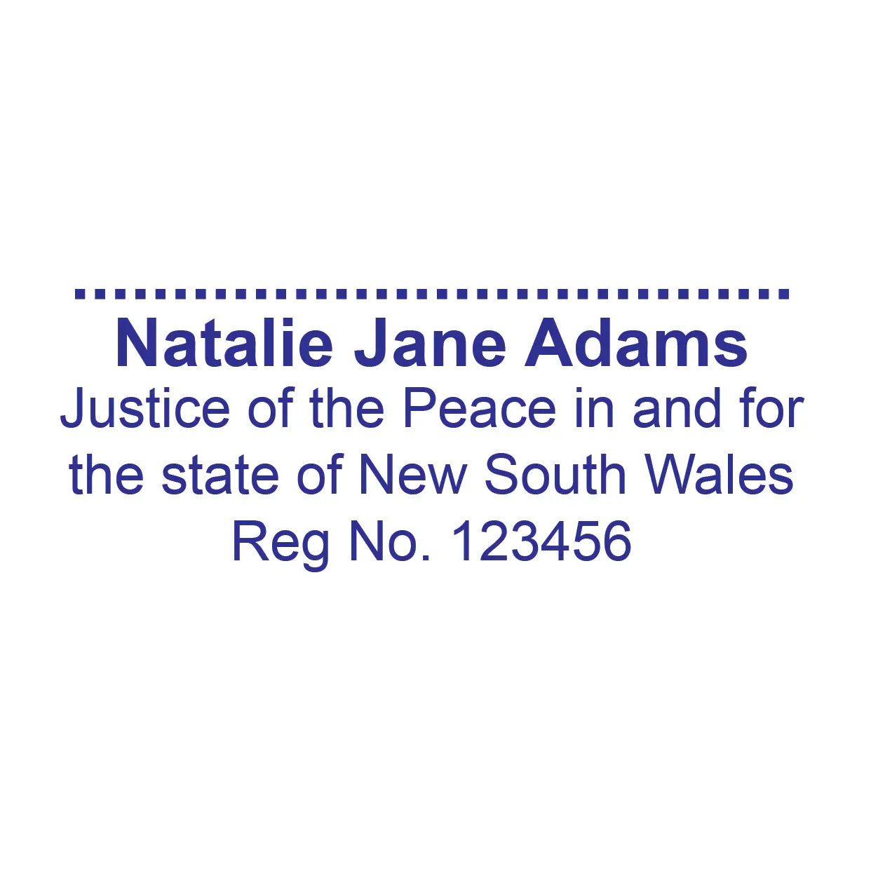 Blue signiture stamp for JPs