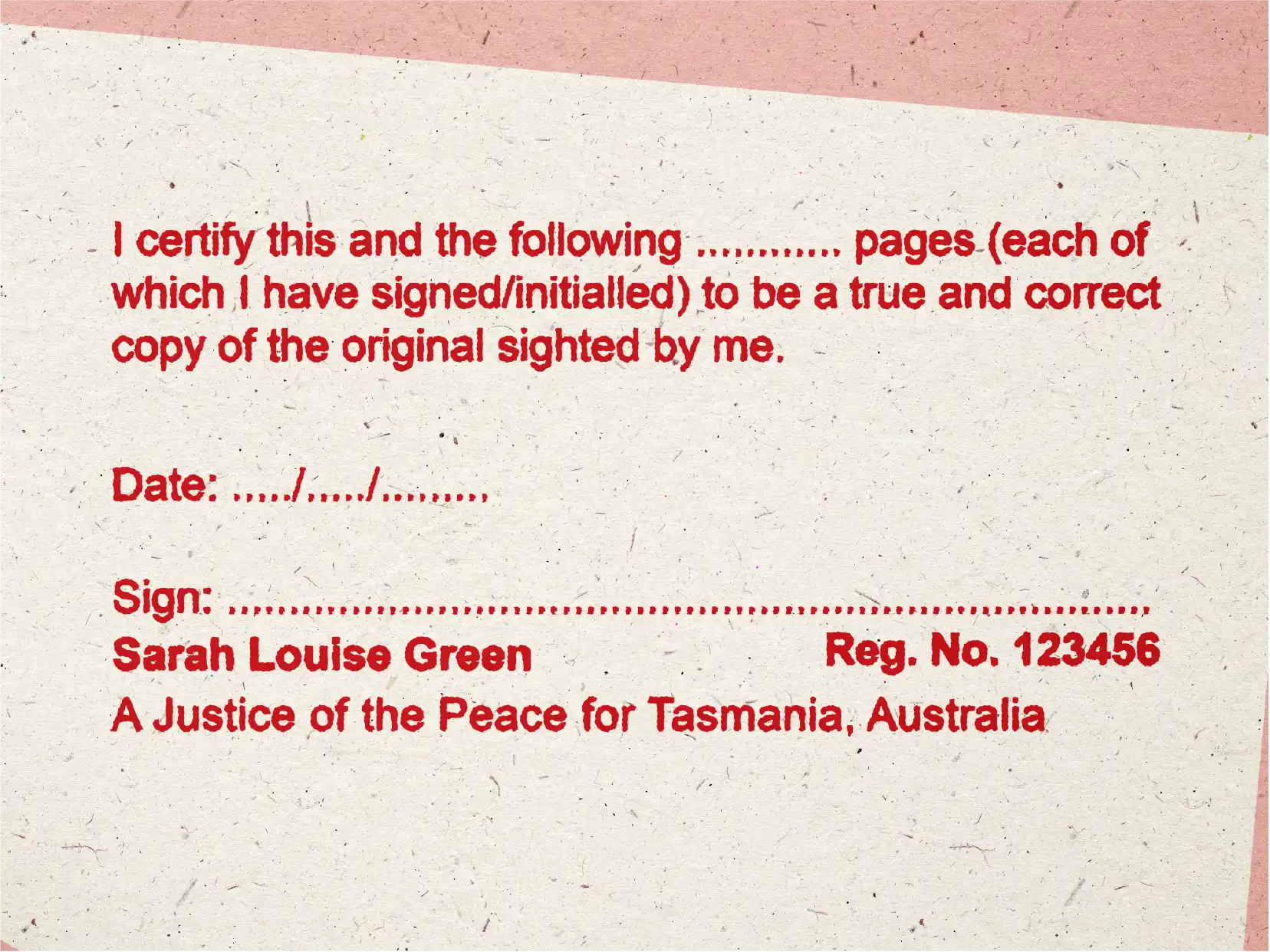 Large true copy multi page doc stamp