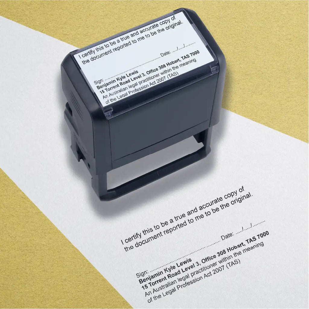 Buy Customised True copy lawyer stamps Black ink Tas