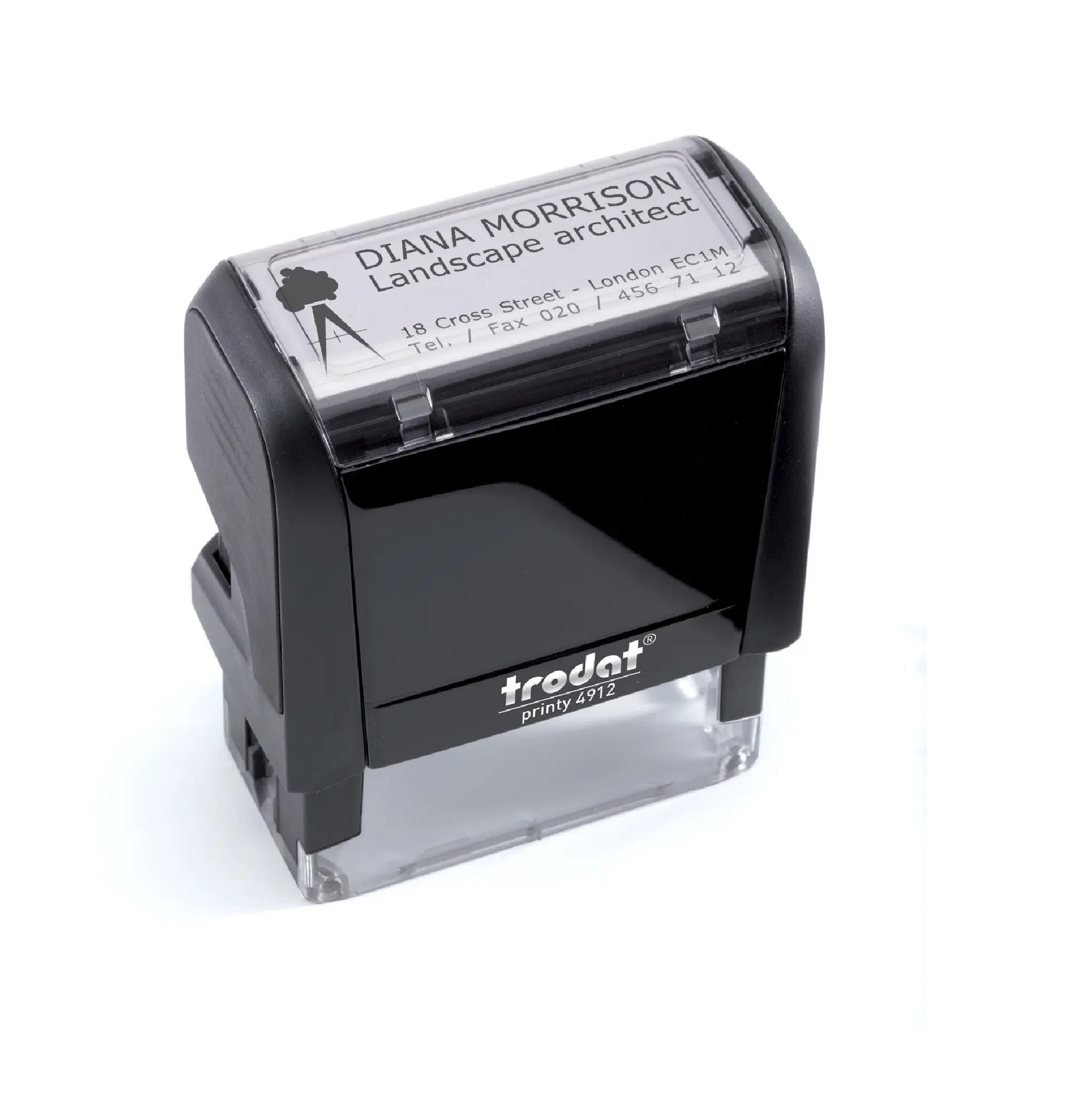 Trodat 4912 Stamp with logo stamp example