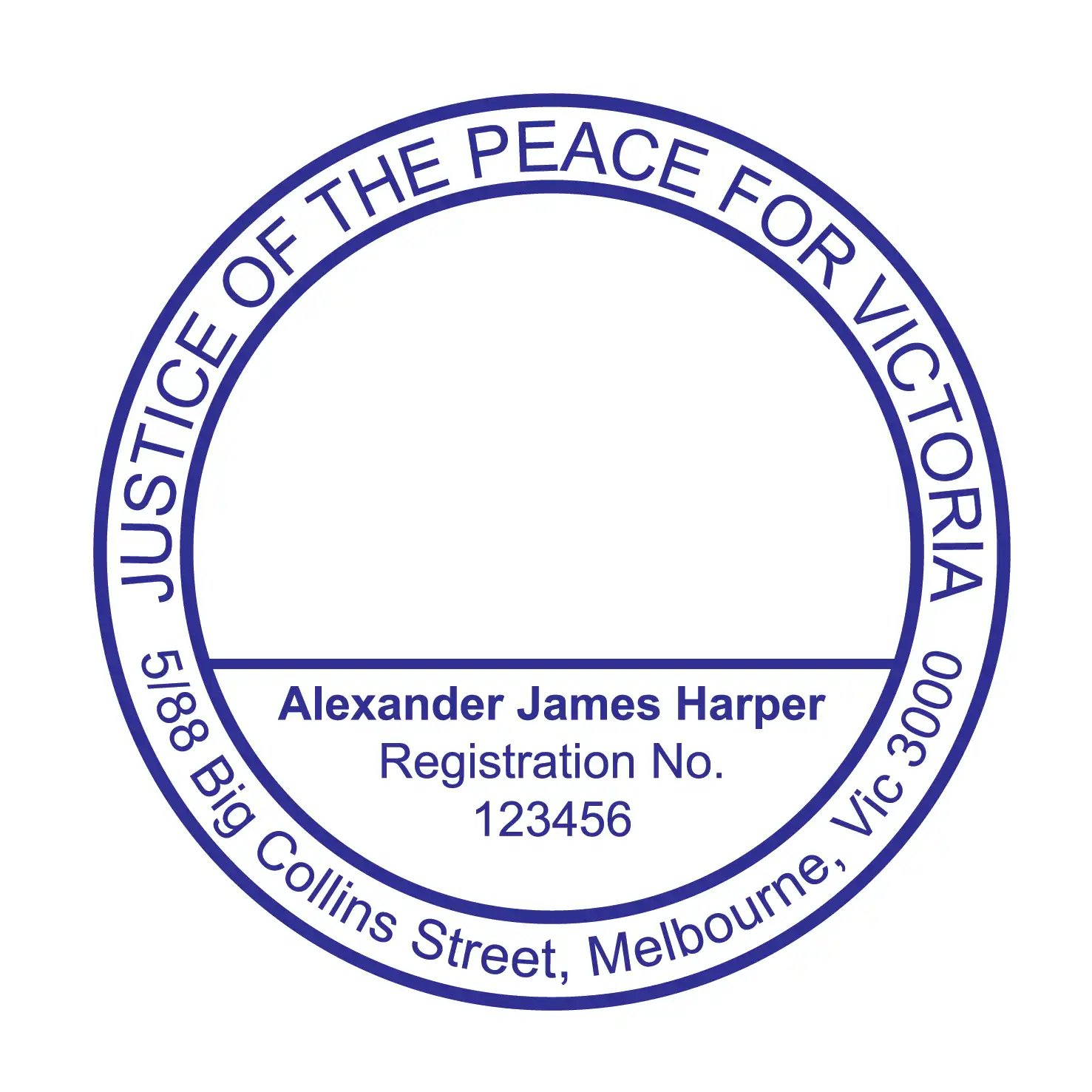 JP Name Stamp Victoria Blue ink