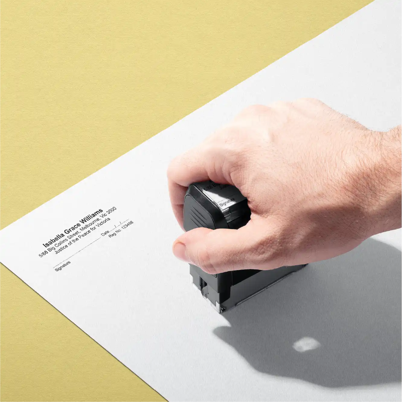 Self inking VIC JP Name Stamp