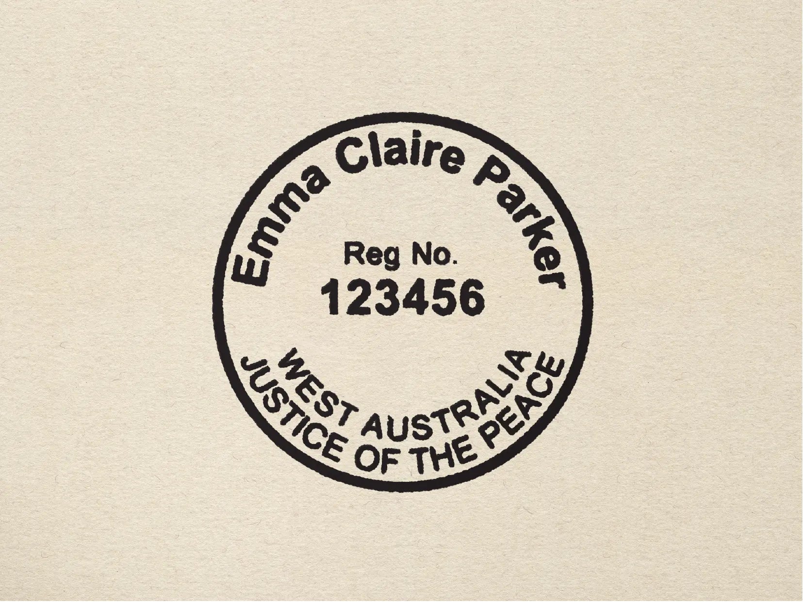 Western Australia Justice Of The Peace Stamp Black ink
