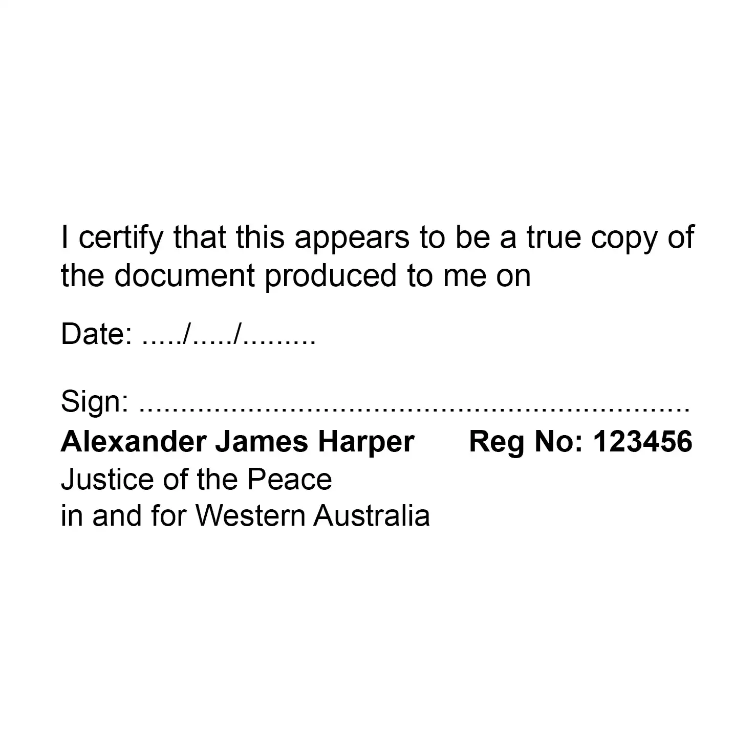 personalised True Copy JP Stamp Self inking