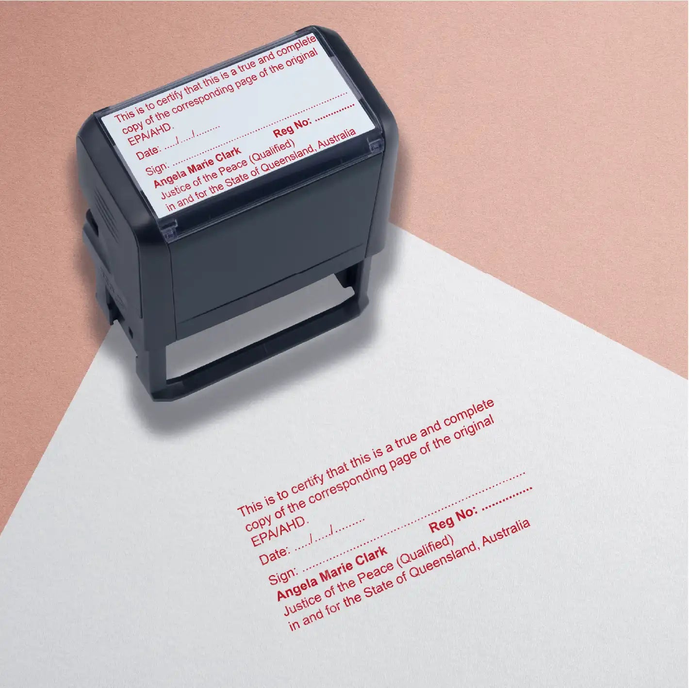 Queensland JP Stamp for EPA and AHD