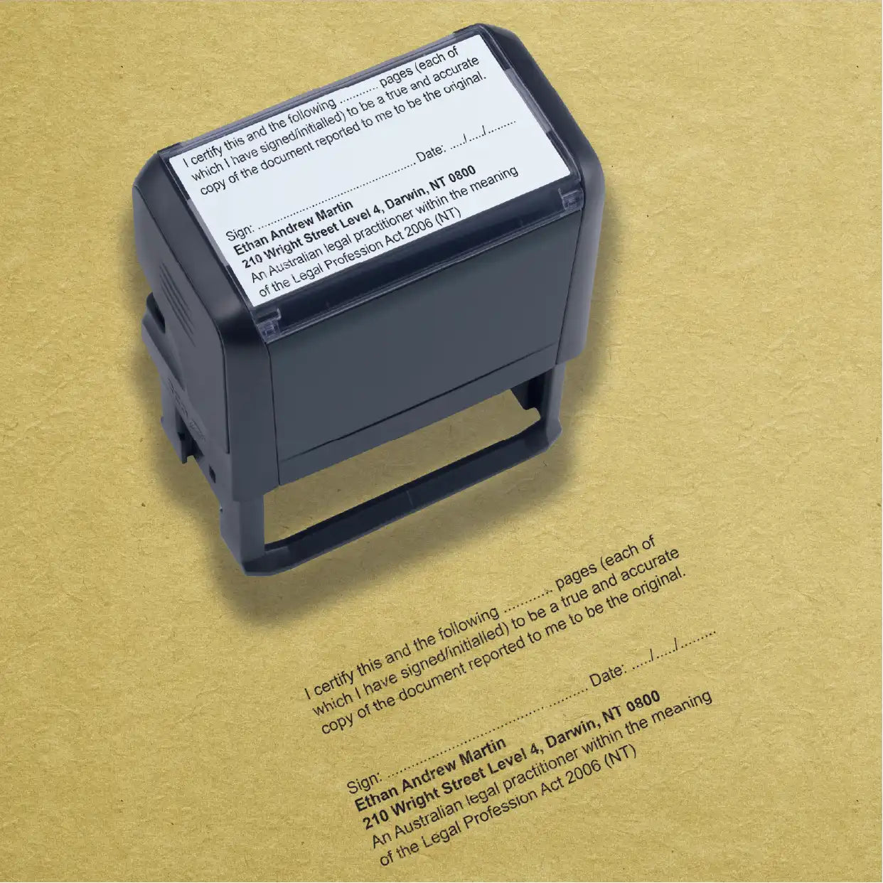 Mockup NT True Copy Multi-page Legal Stamp Black Ink