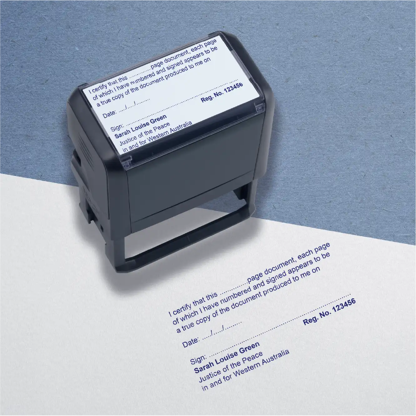 Self inking JP stamp WA for Certifying Multi-page documents