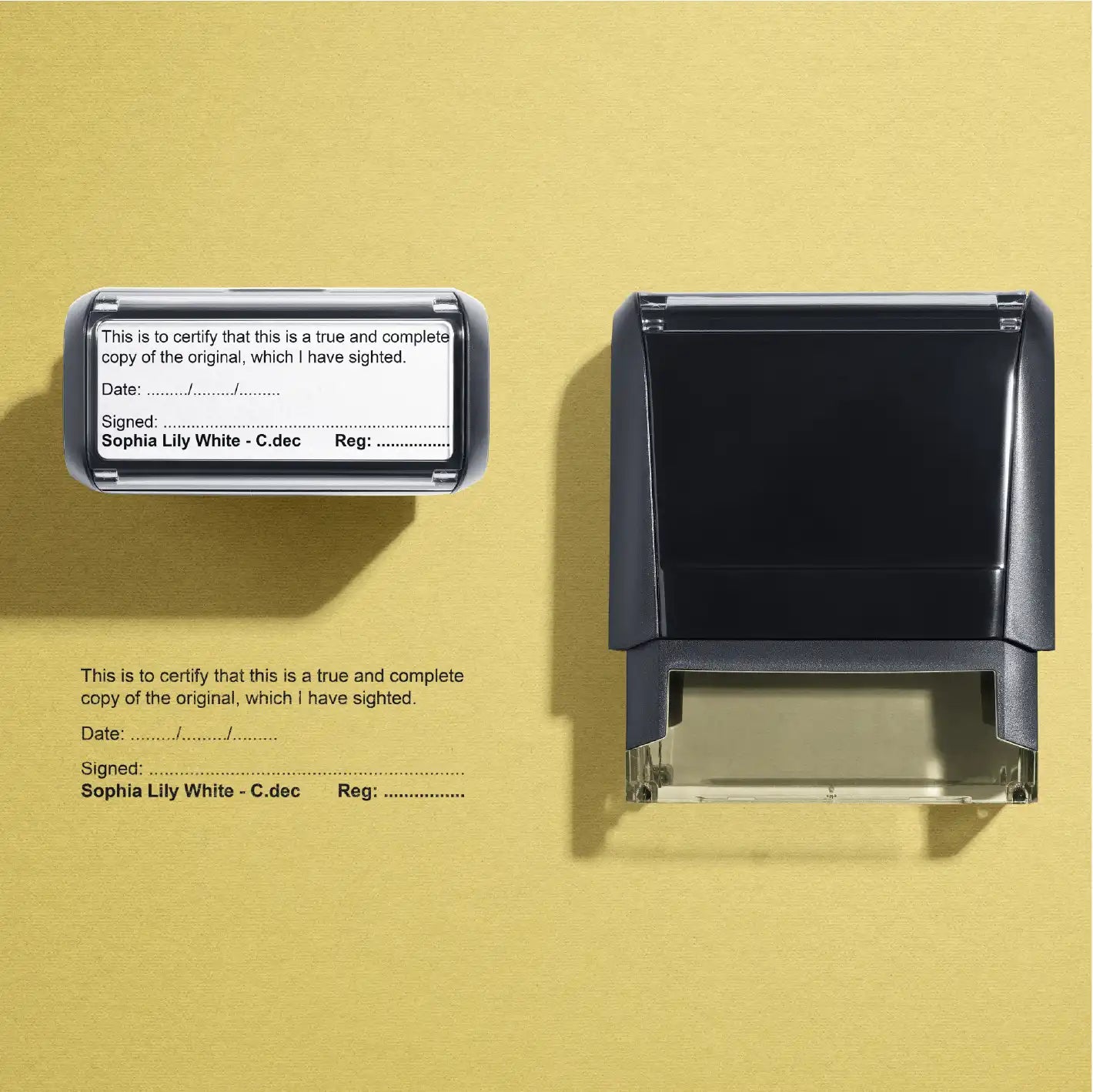 Custom Cdec Stamps Brisbane black ink