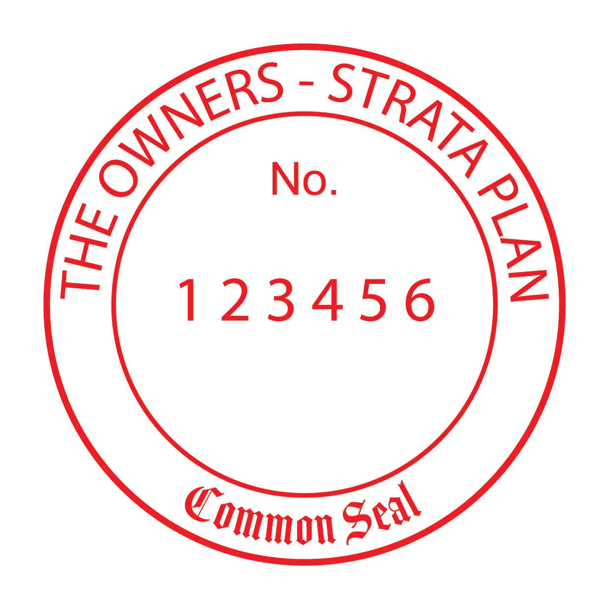 Custom Strata Common seal Stamp Red ink