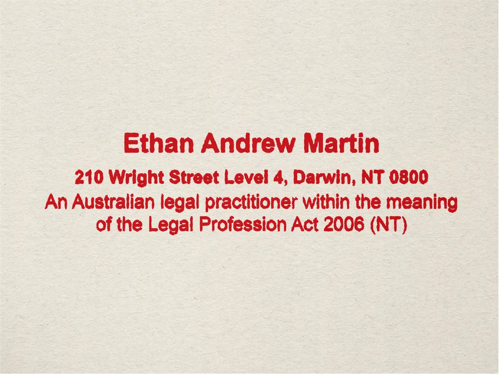 Solicitor stamps Darwin