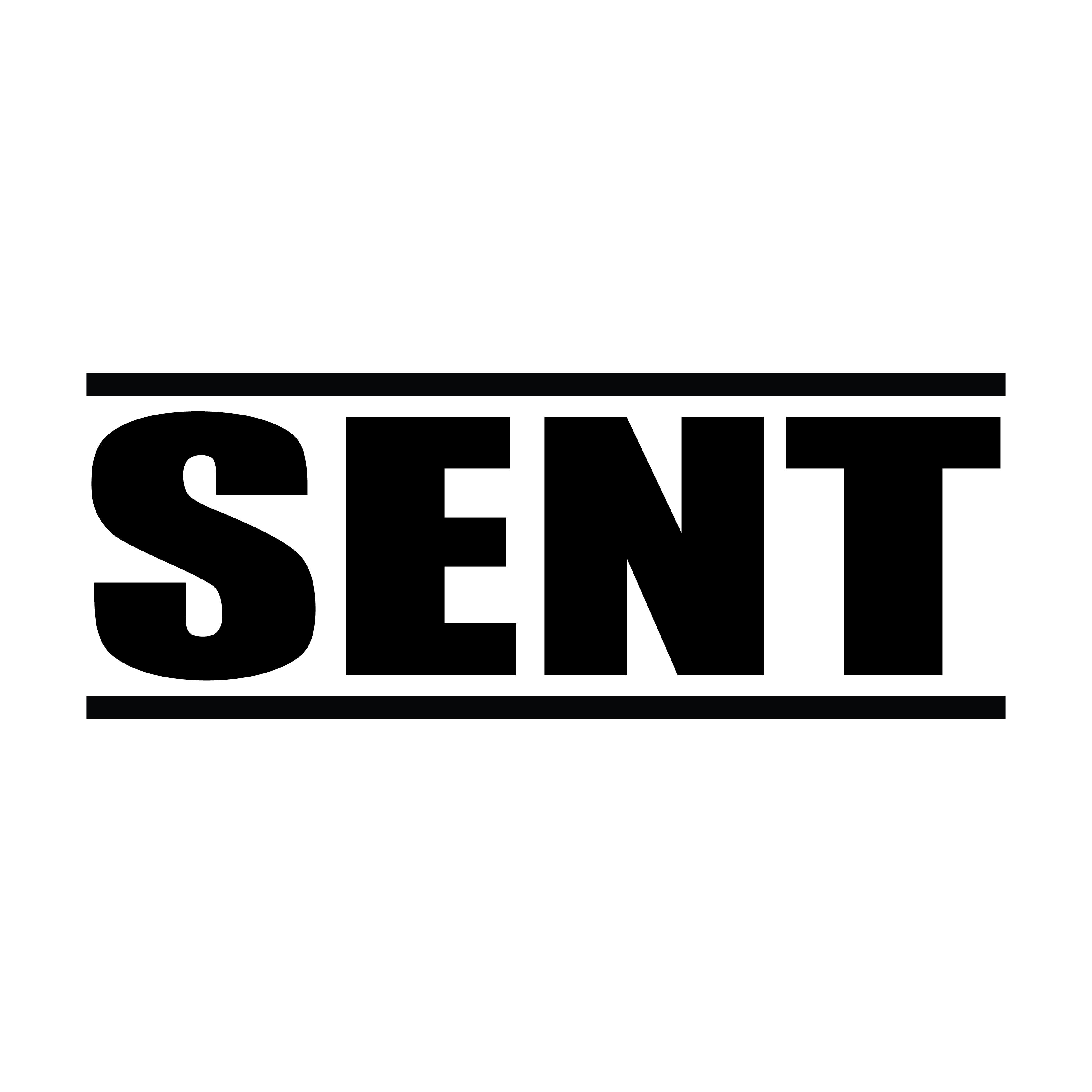 A black self inking rubber stamp with the word 'Sent' printed in bold capital letters in black ink. stampers hand stamp office business inventory documents self inking prefill refillable stamps stamping