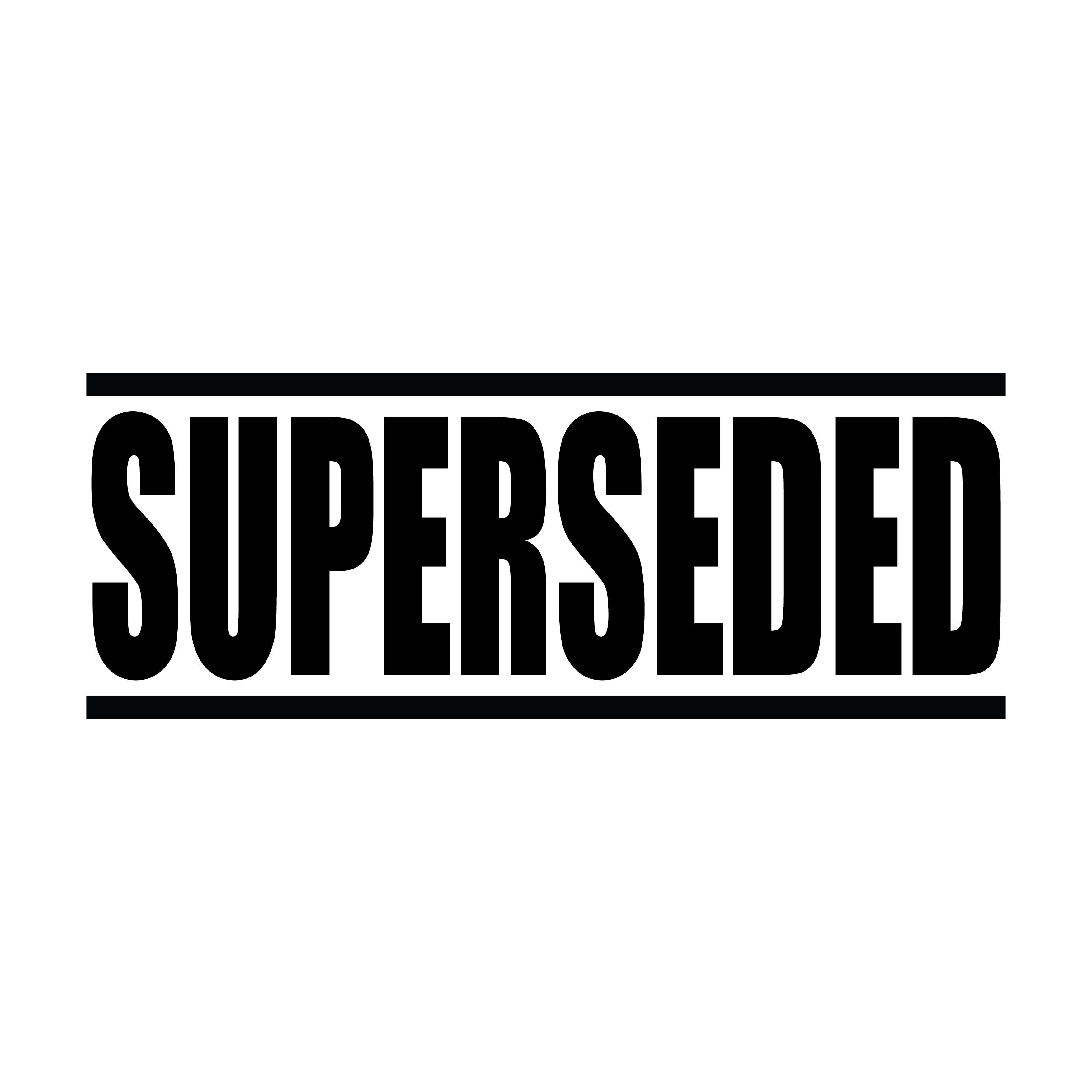 Black Pre-designed rubber stamp "SUPERSEDED" Text