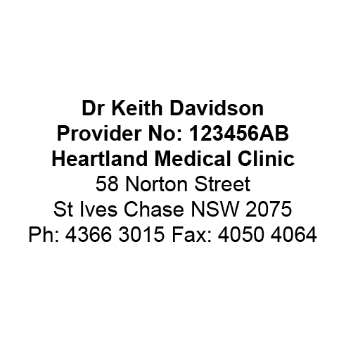 Custom 6 Line Provider Stamp