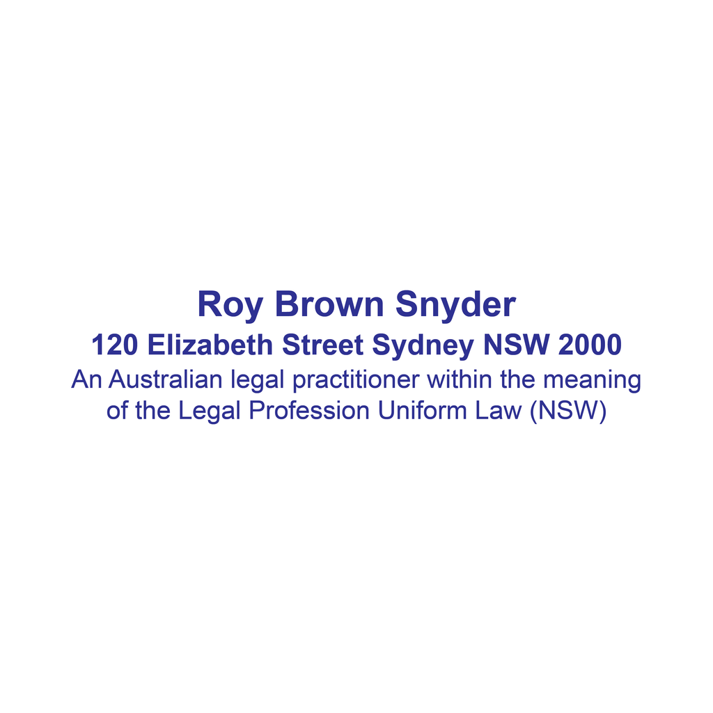 Australian Legal Practitioner Stamps Sydney