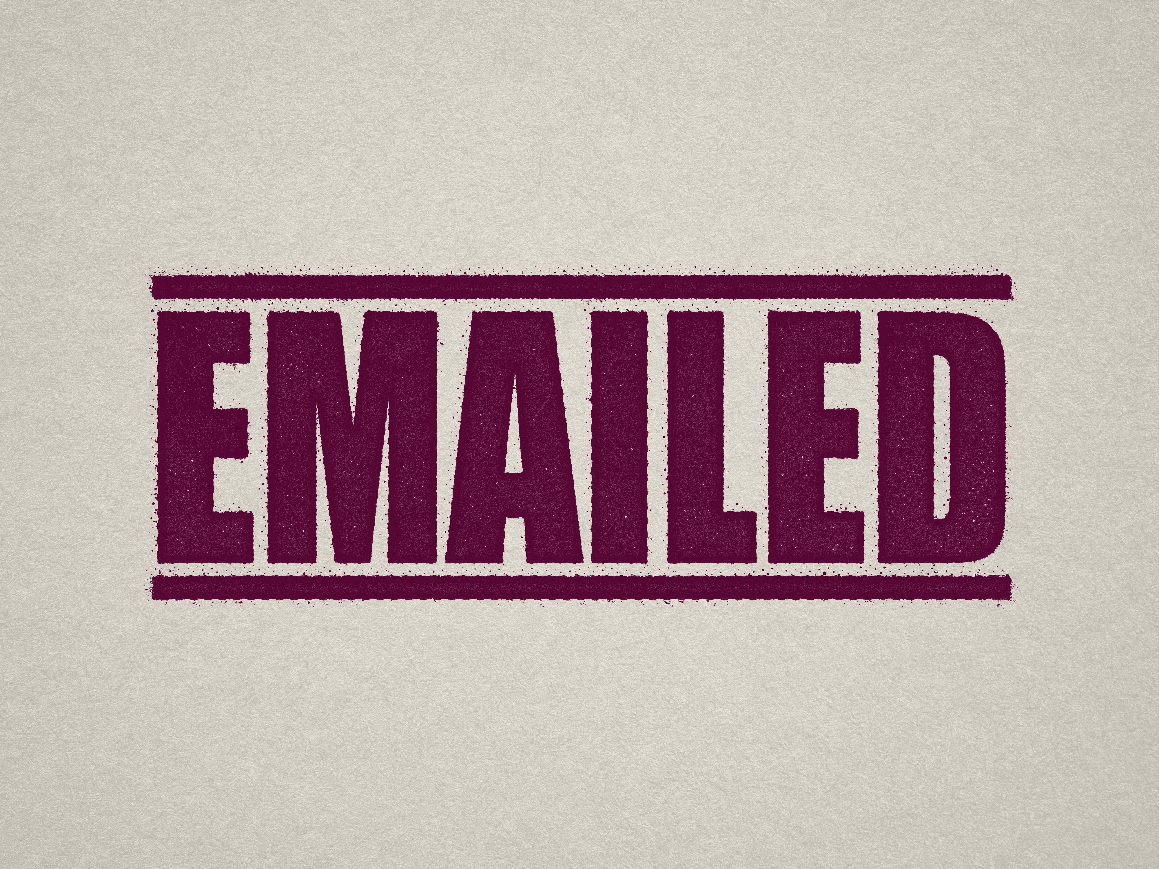 Mock up design of 'EMAILED' rubber stamp maroon ink in paper background stampers hand stamp office business inventory documents
