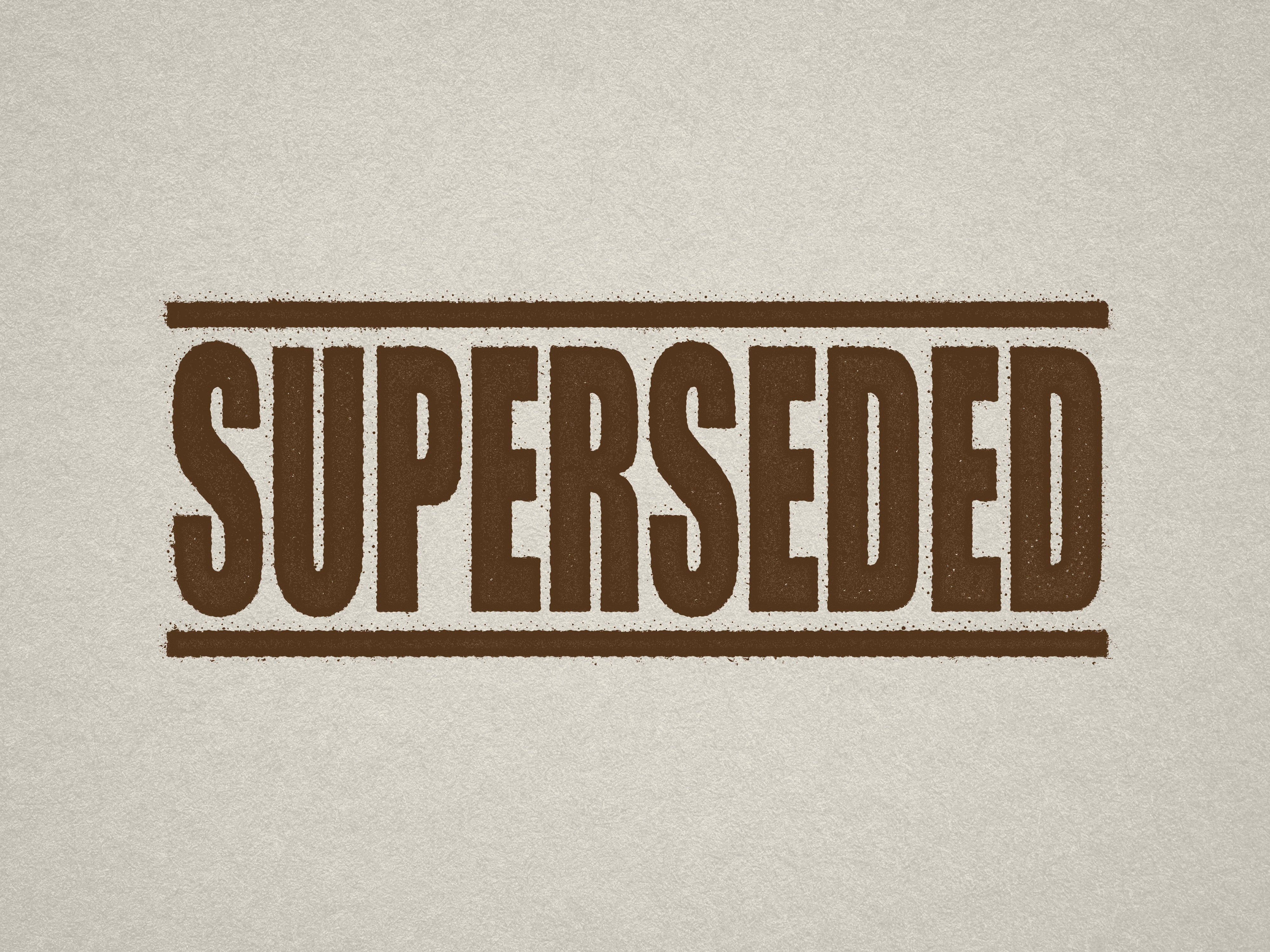 Brown SUPERSEDED rubber stamp