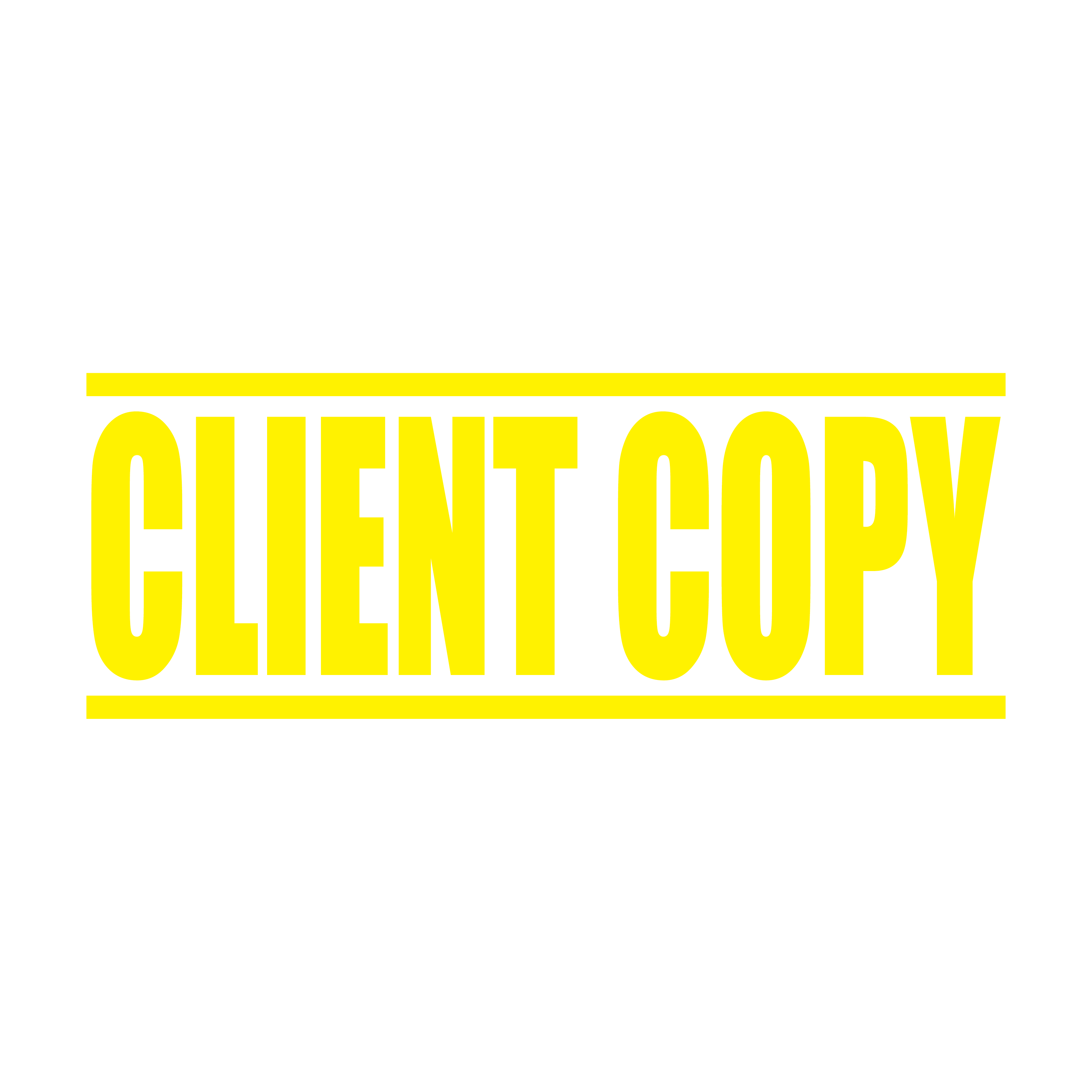 "A yellow self inking rubber stamp with the word 'CLIENT COPY' printed in bold capital letters in yellow ink. stampers hand stamp office business inventory documents yellow ink
"