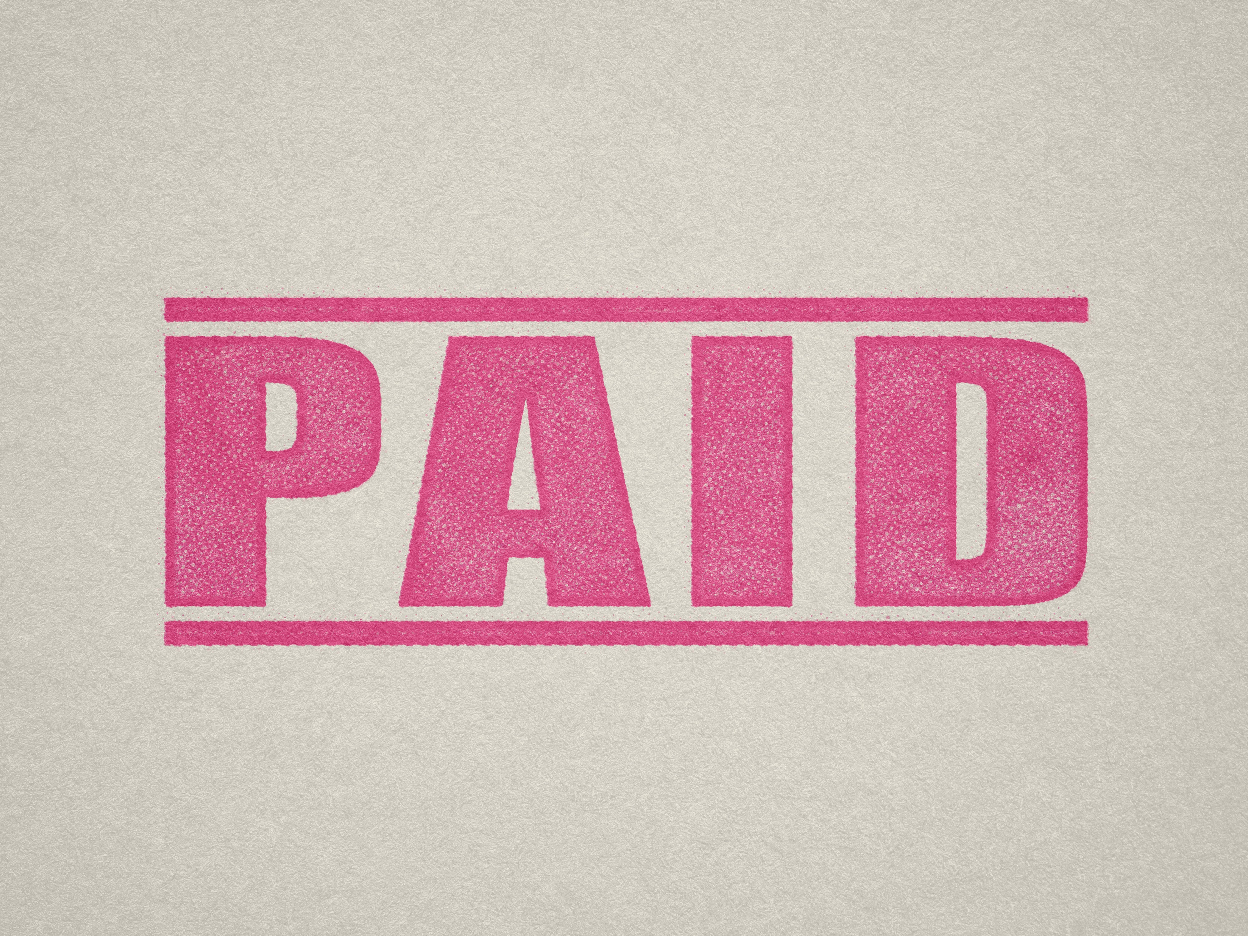 self inking Paid Stamp