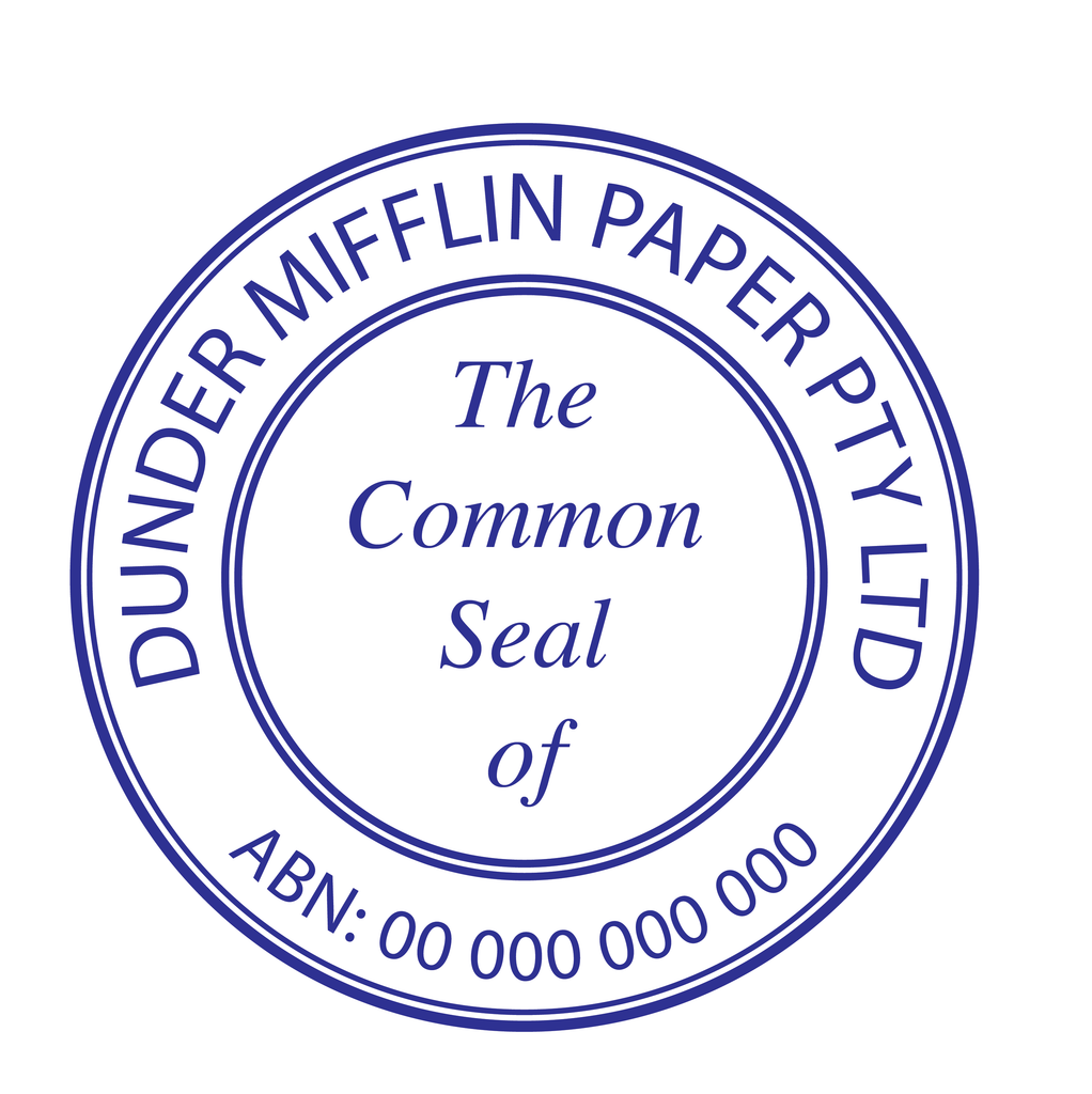 Common Seal Stamp  Impression Blue ink