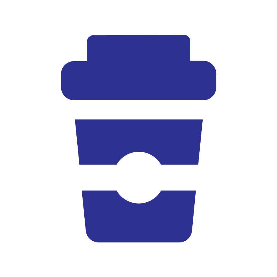 Takeaway Coffee Cup Customer Loyalty Stamp Blue