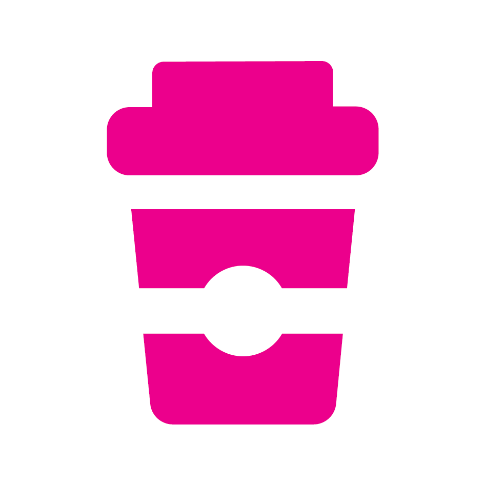 Pink Takeaway Coffee Cup Customer Loyalty Stamp