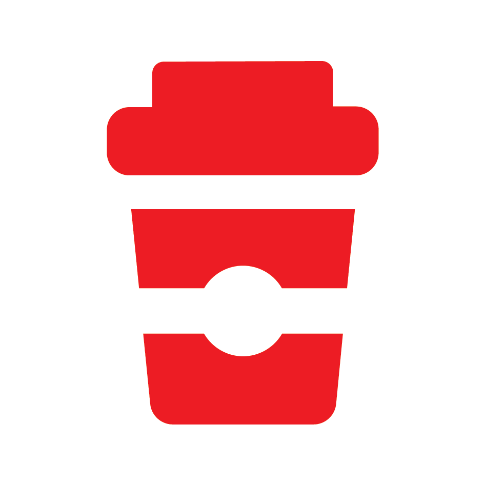 Coffee Takeaway Cup Customer Loyalty Stamp, No.9 Red
