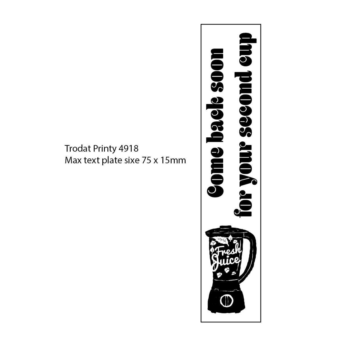 Trodat 4918 rubber stamp Mock impression