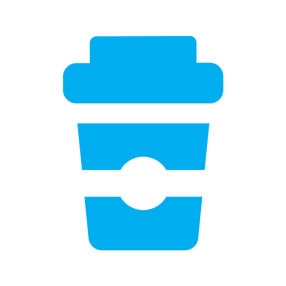 Takeaway Coffee Cup Customer Loyalty Stamp Turquoise ink