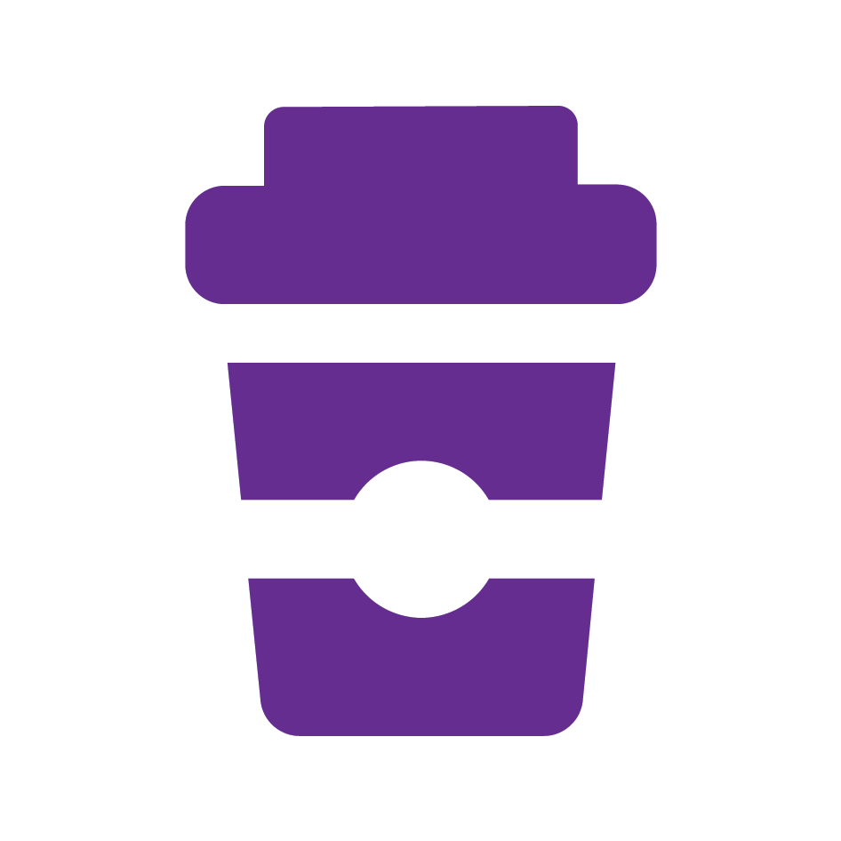 Violet Coffee Takeaway Cup Customer Loyalty Stamp, No.9