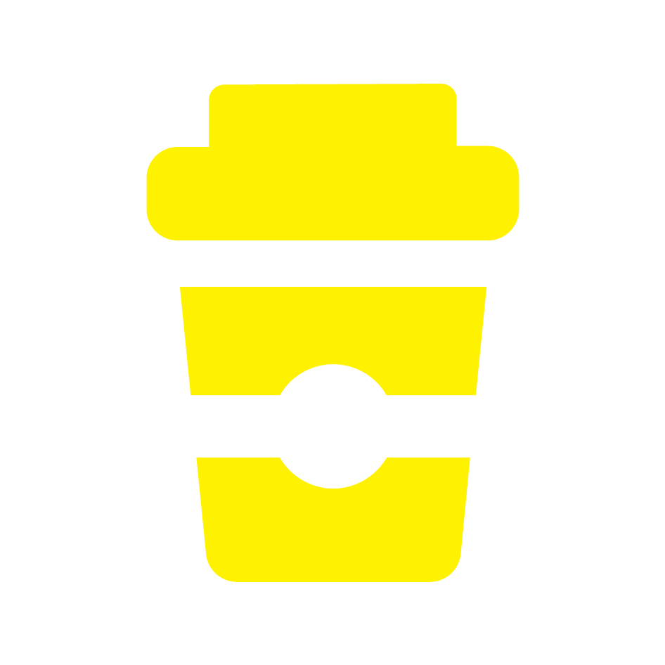 yellow Takeaway Coffee Cup Customer Loyalty Stamp
