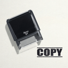 "Mock up design or lifestyle image of 'COPY' rubber stamp black ink in paper background stampers hand stamp office business inventory documents black
"