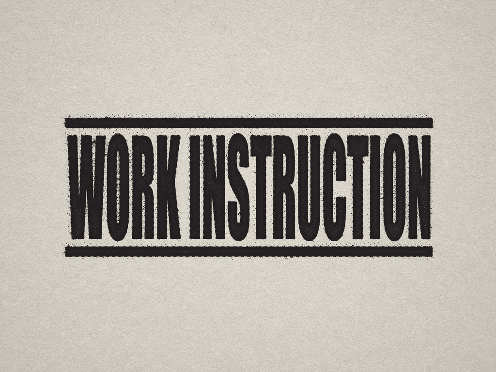 Black Work Instruction Stamp